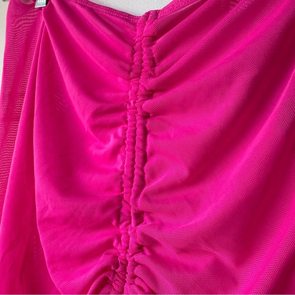 Make heads turn ! 4 pc dark neon TiniBikini Vibrant Pink Bikini + Cover Up Set s - Picture 16 of 16